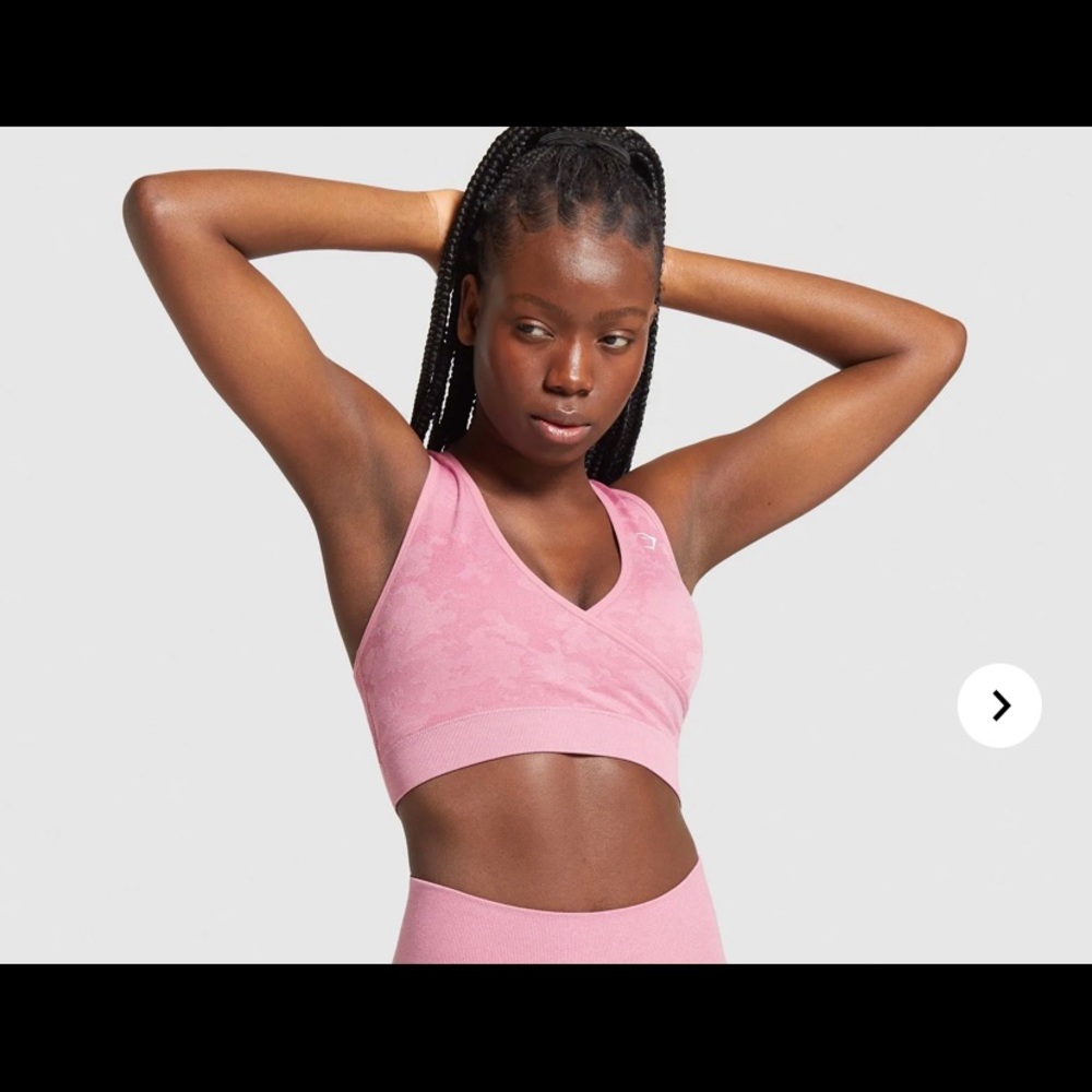 NEW Gymshark Adapt Camo Sports Bra Pink S